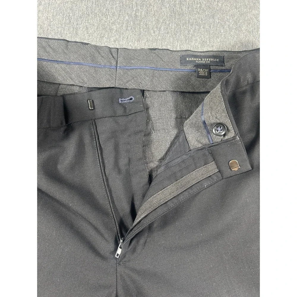 Banana Republic Classic‎ FitBlack Wool Blend DressPants 34/32